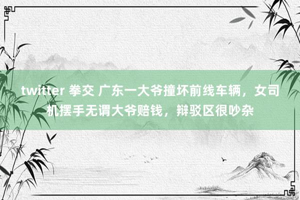 twitter 拳交 广东一大爷撞坏前线车辆，女司机摆手无谓大爷赔钱，辩驳区很吵杂