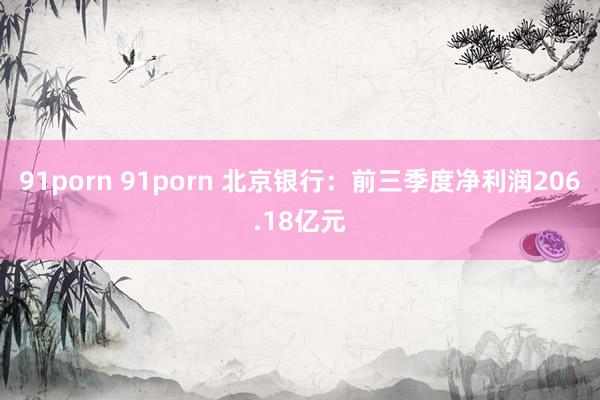 91porn 91porn 北京银行：前三季度净利润206.18亿元