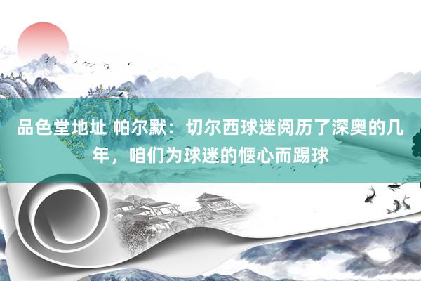 品色堂地址 帕尔默：切尔西球迷阅历了深奥的几年，咱们为球迷的惬心而踢球