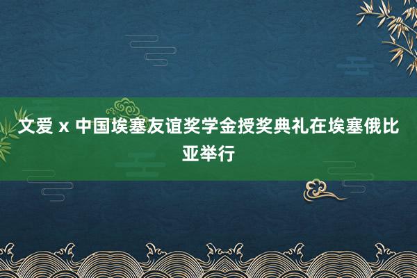 文爱 x 中国埃塞友谊奖学金授奖典礼在埃塞俄比亚举行