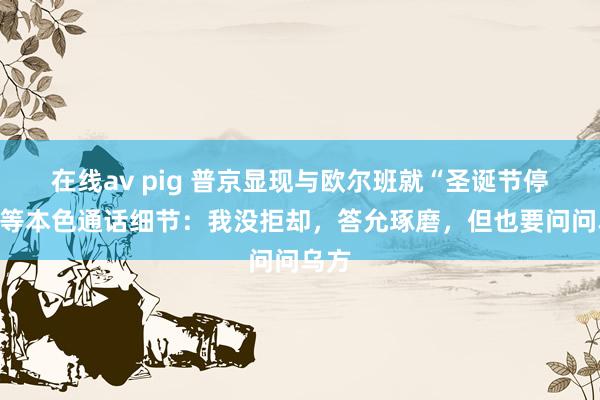 在线av pig 普京显现与欧尔班就“圣诞节停战”等本色通话细节：我没拒却，答允琢磨，但也要问问乌方