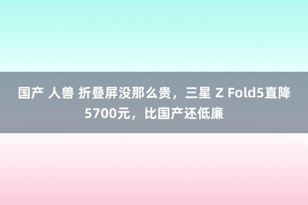 国产 人兽 折叠屏没那么贵，三星 Z Fold5直降5700元，比国产还低廉