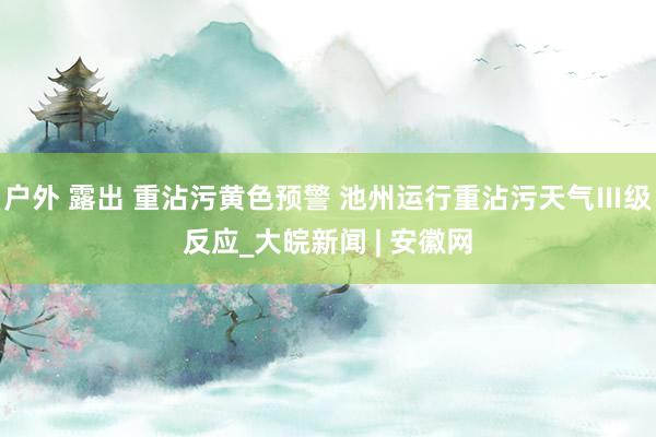 户外 露出 重沾污黄色预警 池州运行重沾污天气Ⅲ级反应_大皖新闻 | 安徽网