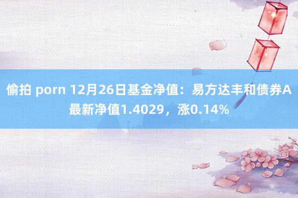 偷拍 porn 12月26日基金净值：易方达丰和债券A最新净值1.4029，涨0.14%