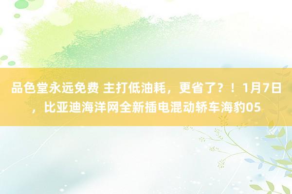 品色堂永远免费 主打低油耗，更省了？！1月7日，比亚迪海洋网全新插电混动轿车海豹05