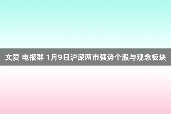 文爱 电报群 1月9日沪深两市强势个股与观念板块