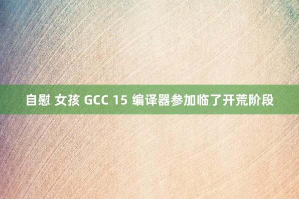 自慰 女孩 GCC 15 编译器参加临了开荒阶段